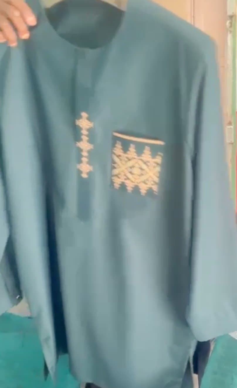 Boubou moderne sénégalais pour homme (Vert) — photo 1