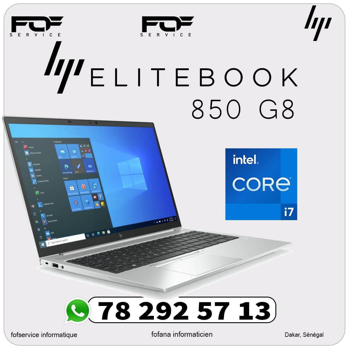 HP i7 EliteBook 850 G8 i7-1165G7/16Go/ 512Go NVMe/ Win 11Pro/ 15″  — photo 1